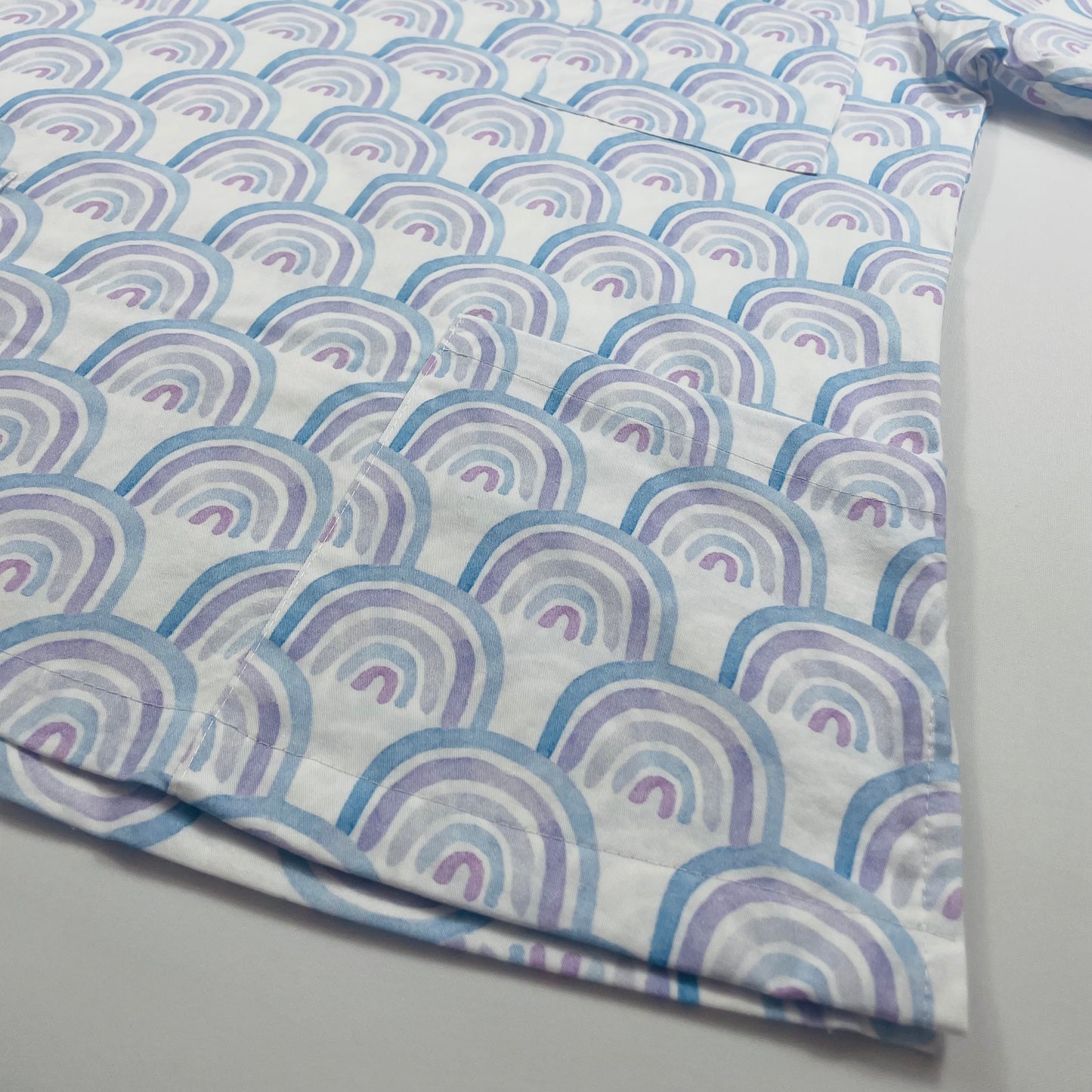 Purple Rainbows Fun Scrub Top - last one Relaxed fit S!