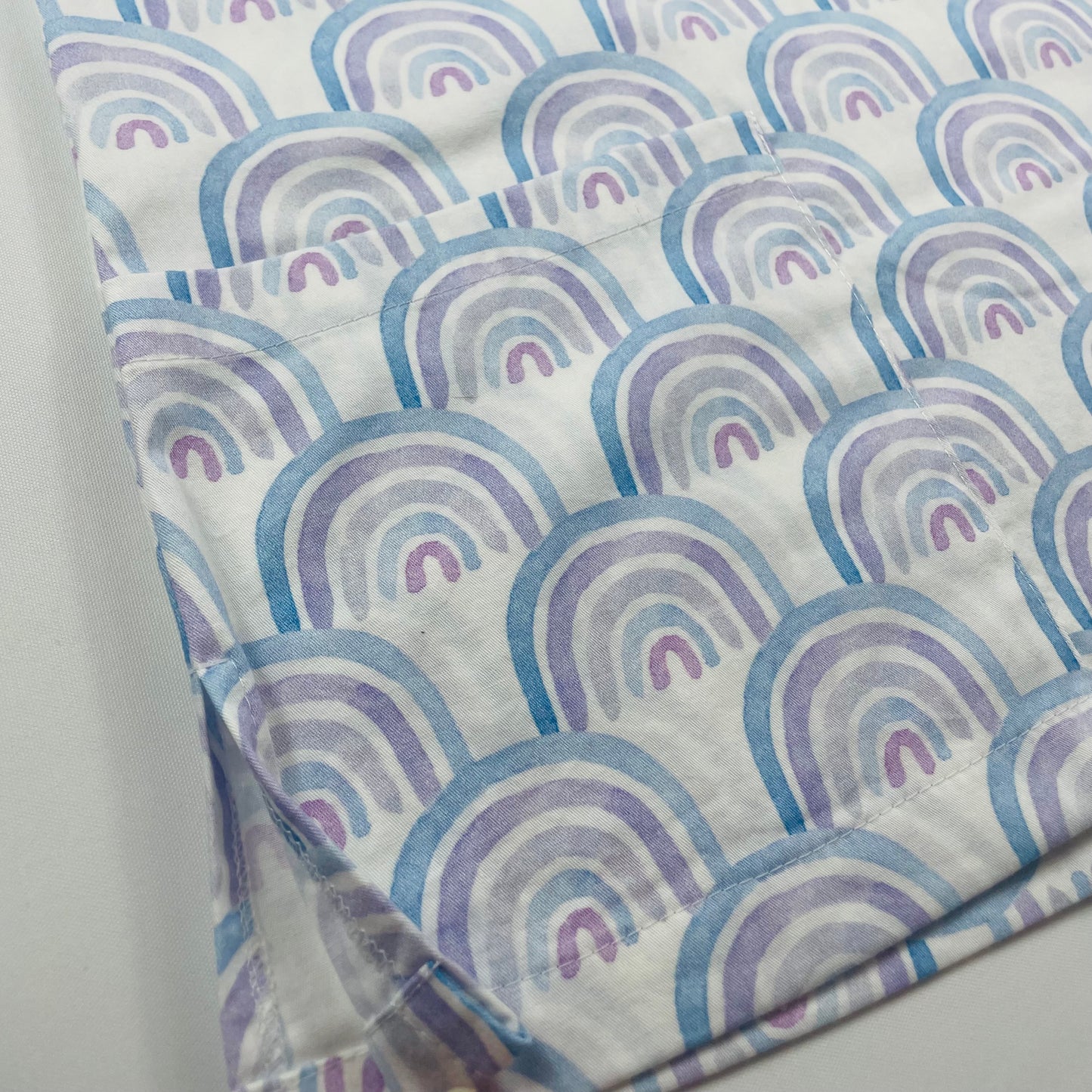 Purple Rainbows Fun Scrub Top - last one Relaxed fit S!