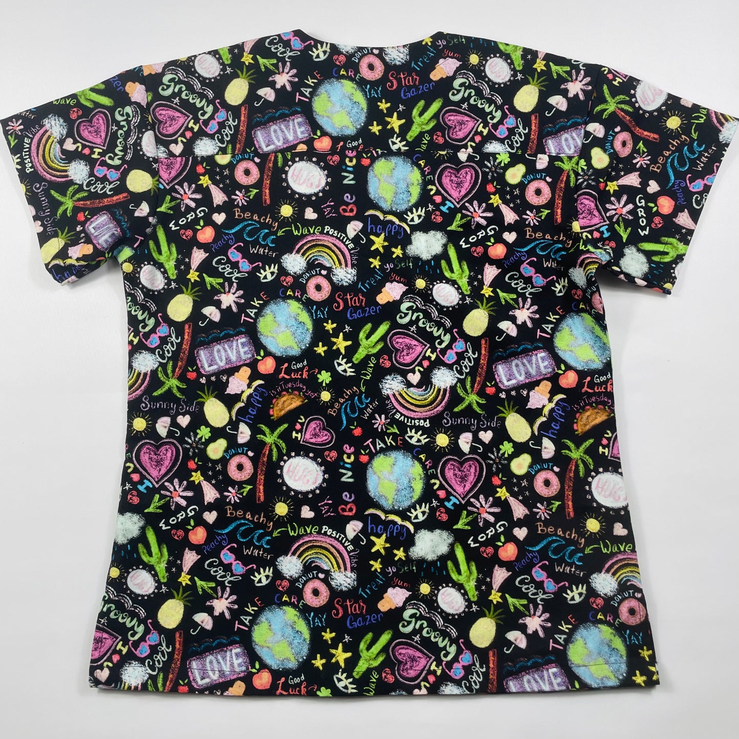 The Chalkboard Fun Scrub Top - last one Relaxed fit XS!
