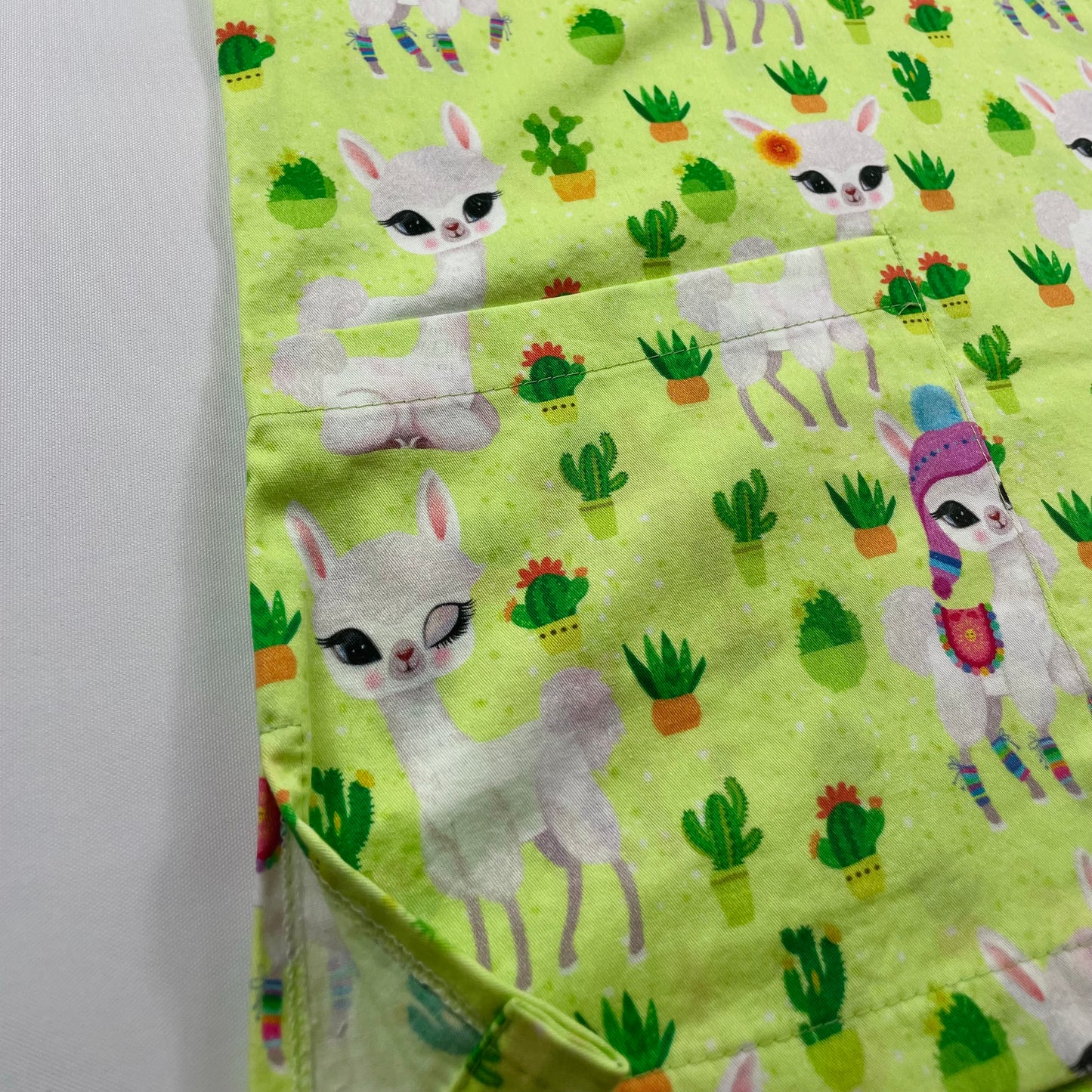 Llamas in the Garden Fun Scrub Top - last one Relaxed Fit S!