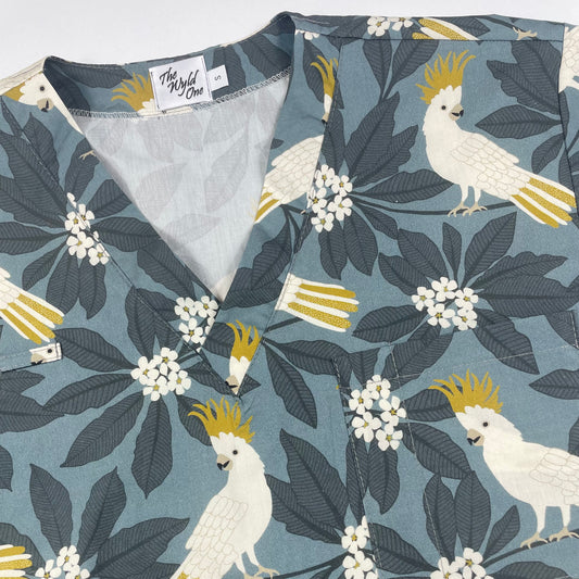 The Cockatoo Fun Scrub Top