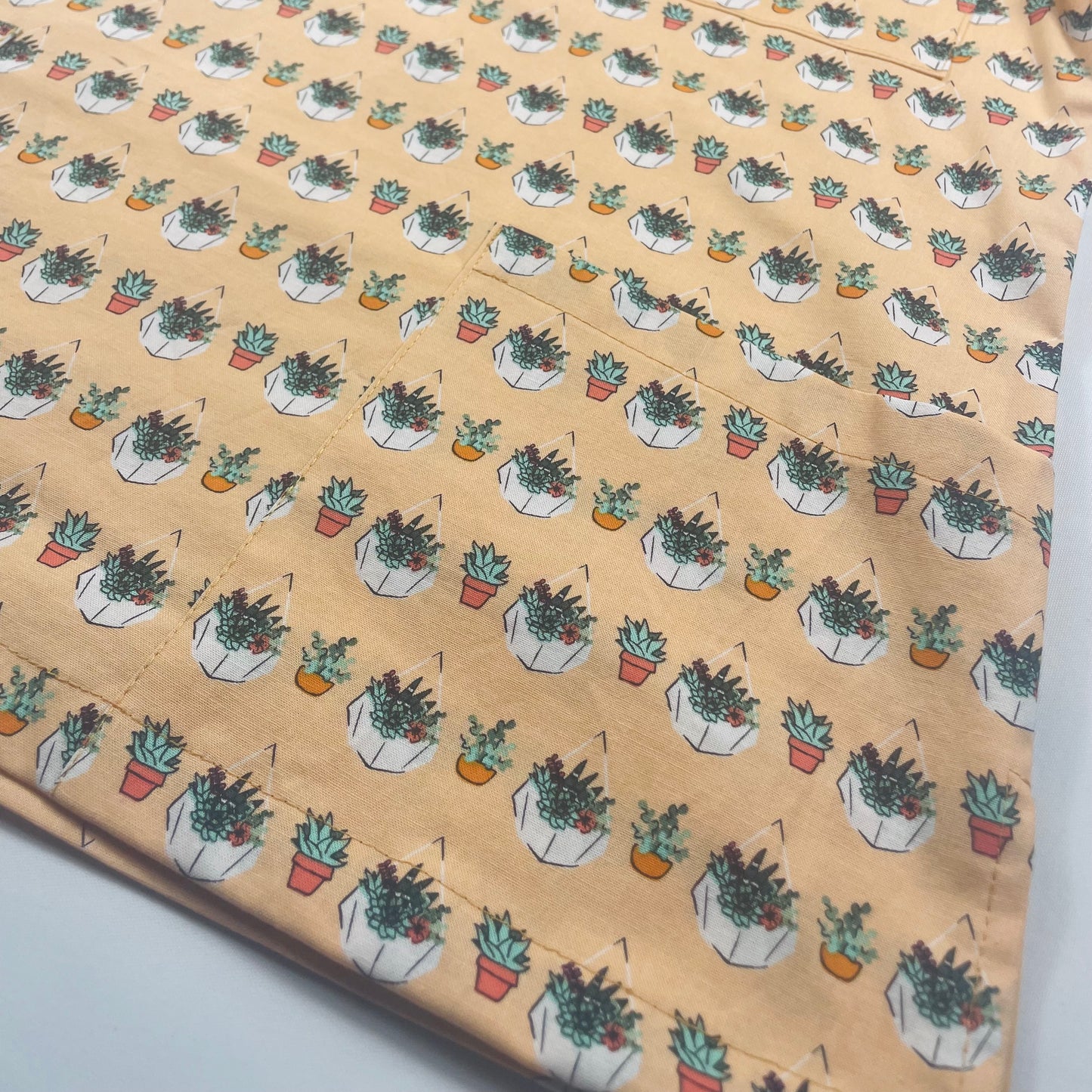 Succulents Fun Scrub Top - last one Relaxed fit S!