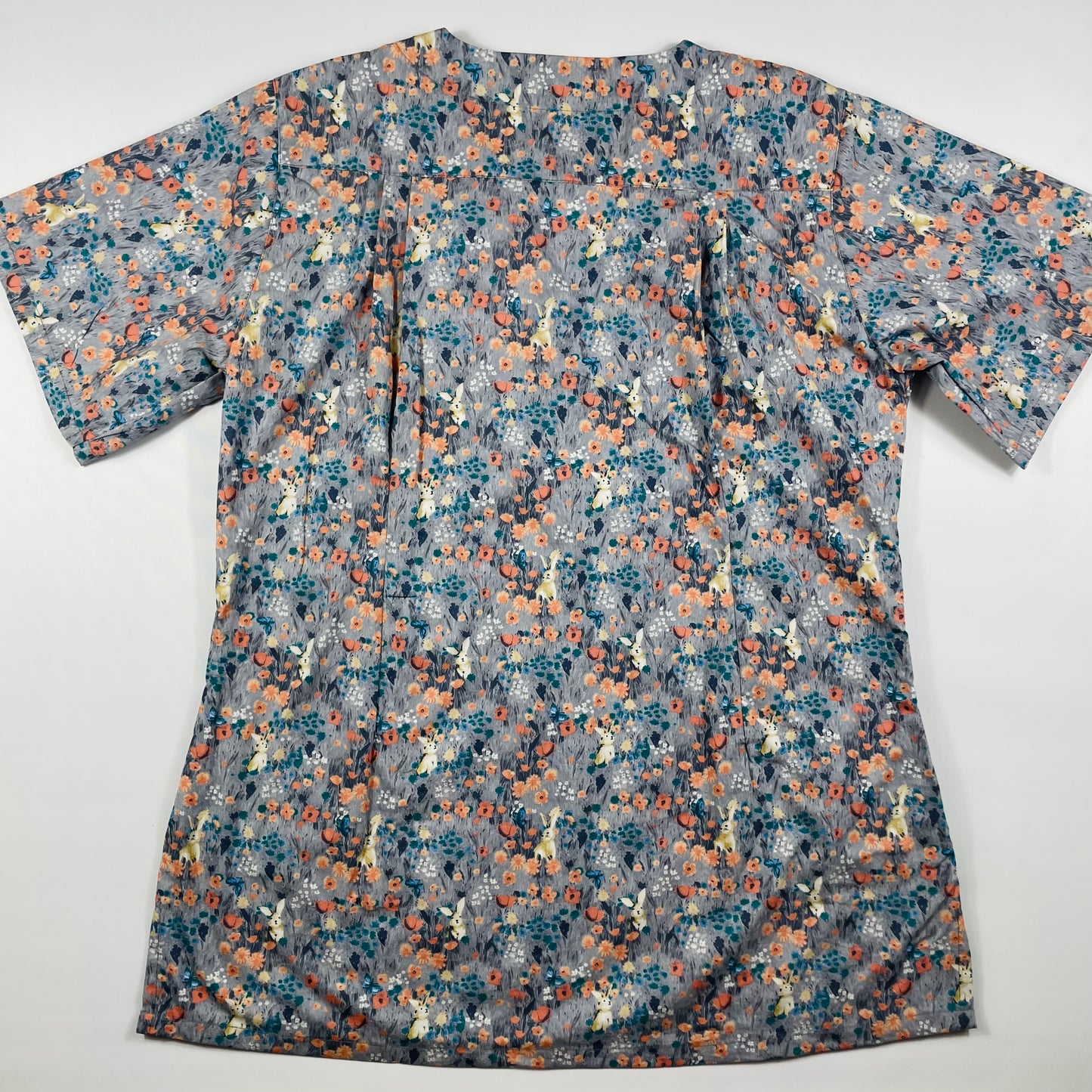 Bunnies in the Brush Fun Scrub Top - last one Princess 16!