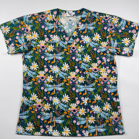 Midnight Meadow Fun Scrub Top