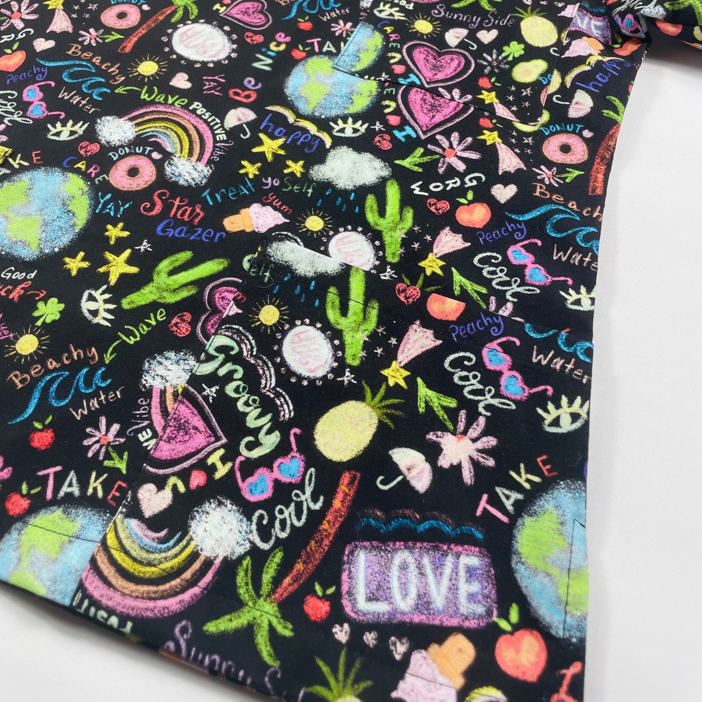 The Chalkboard Fun Scrub Top - last one Relaxed fit XS!