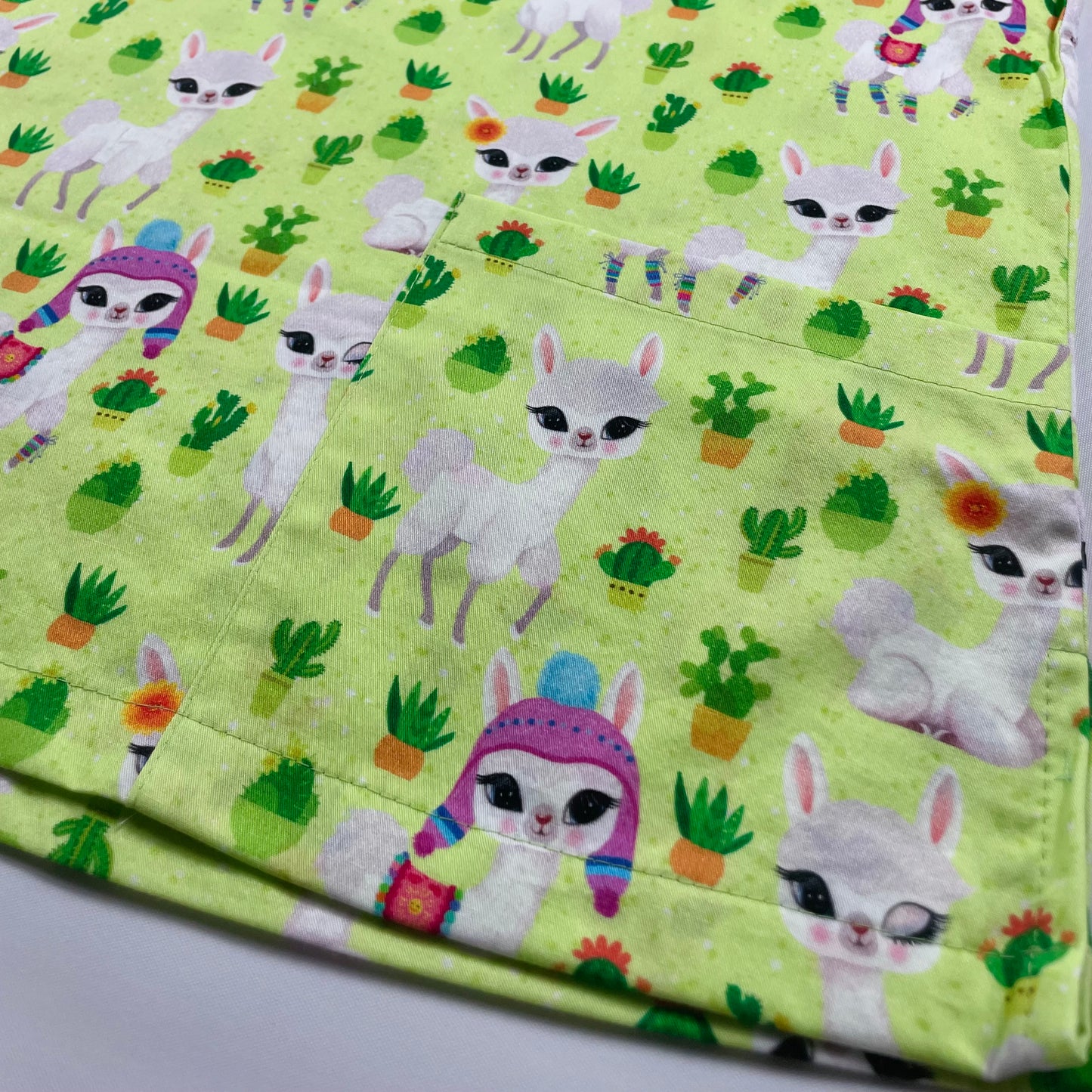 Llamas in the Garden Fun Scrub Top - last one Relaxed Fit S!