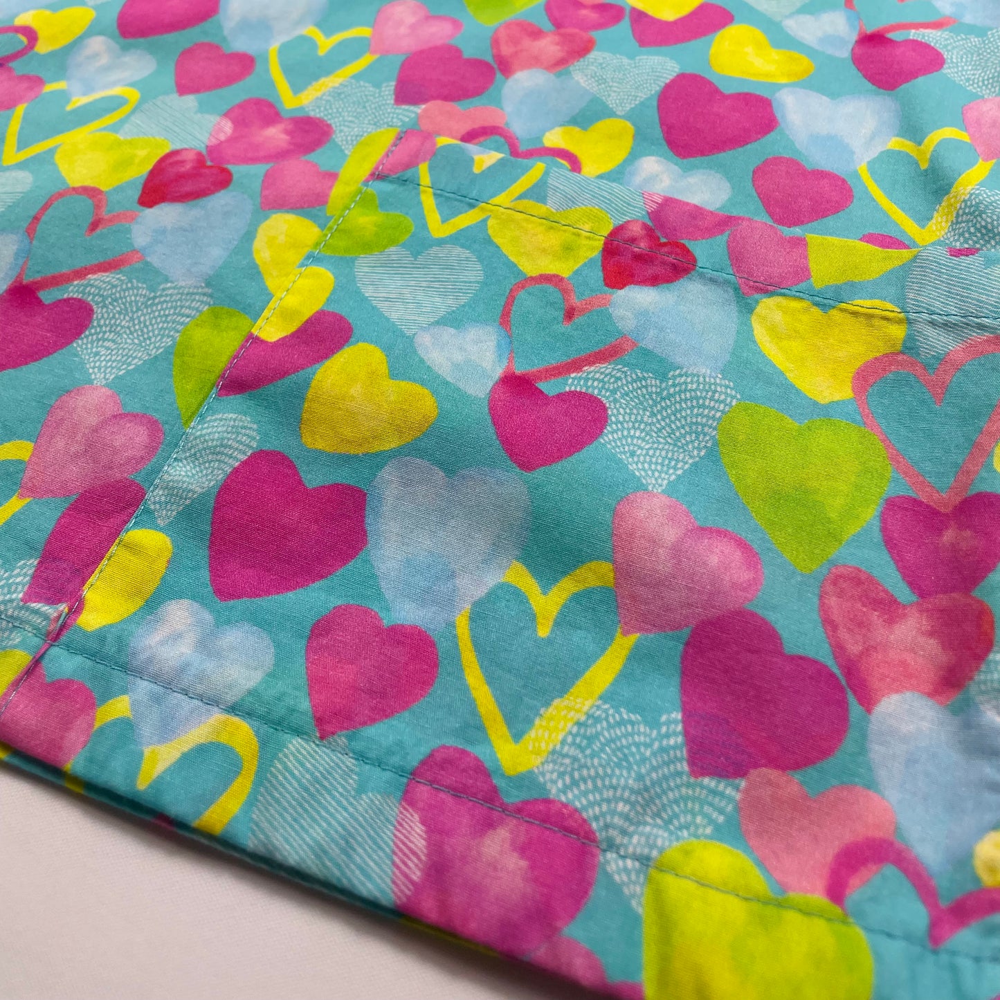 Rainbow Hearts Fun Scrub Top - last sizes relaxed fit XS & S!