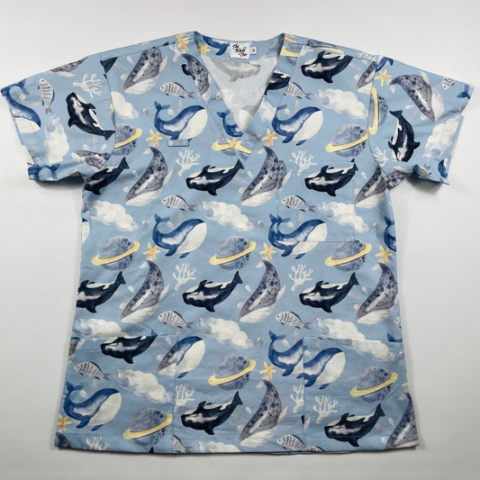 Whale Wonderland Fun Scrub Top last sizes!
