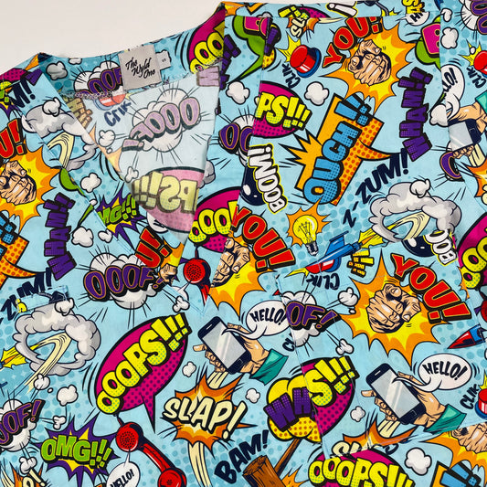The Comic Book Fun Scrub Top