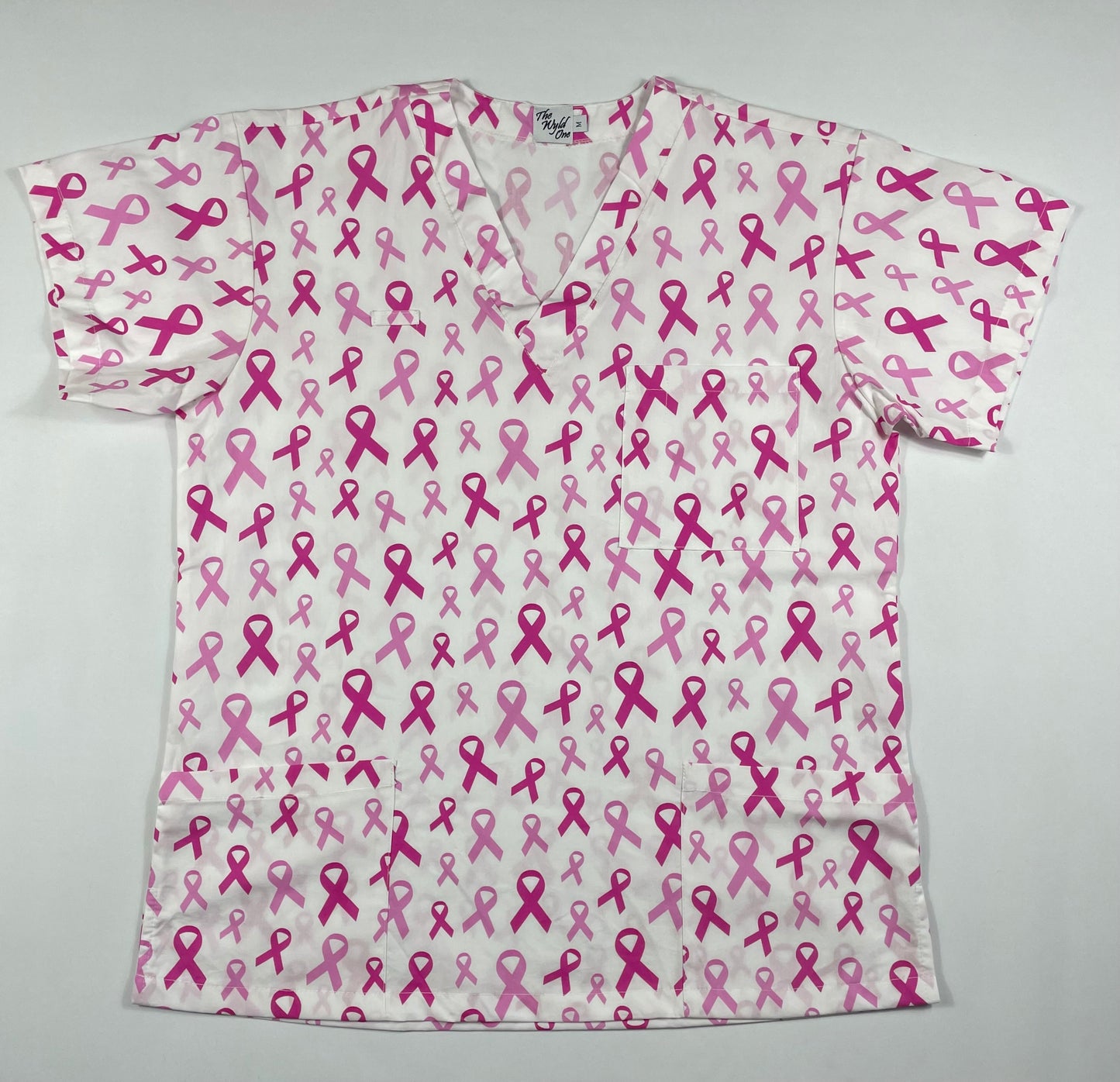 Pink Ribbon on White - Made to order