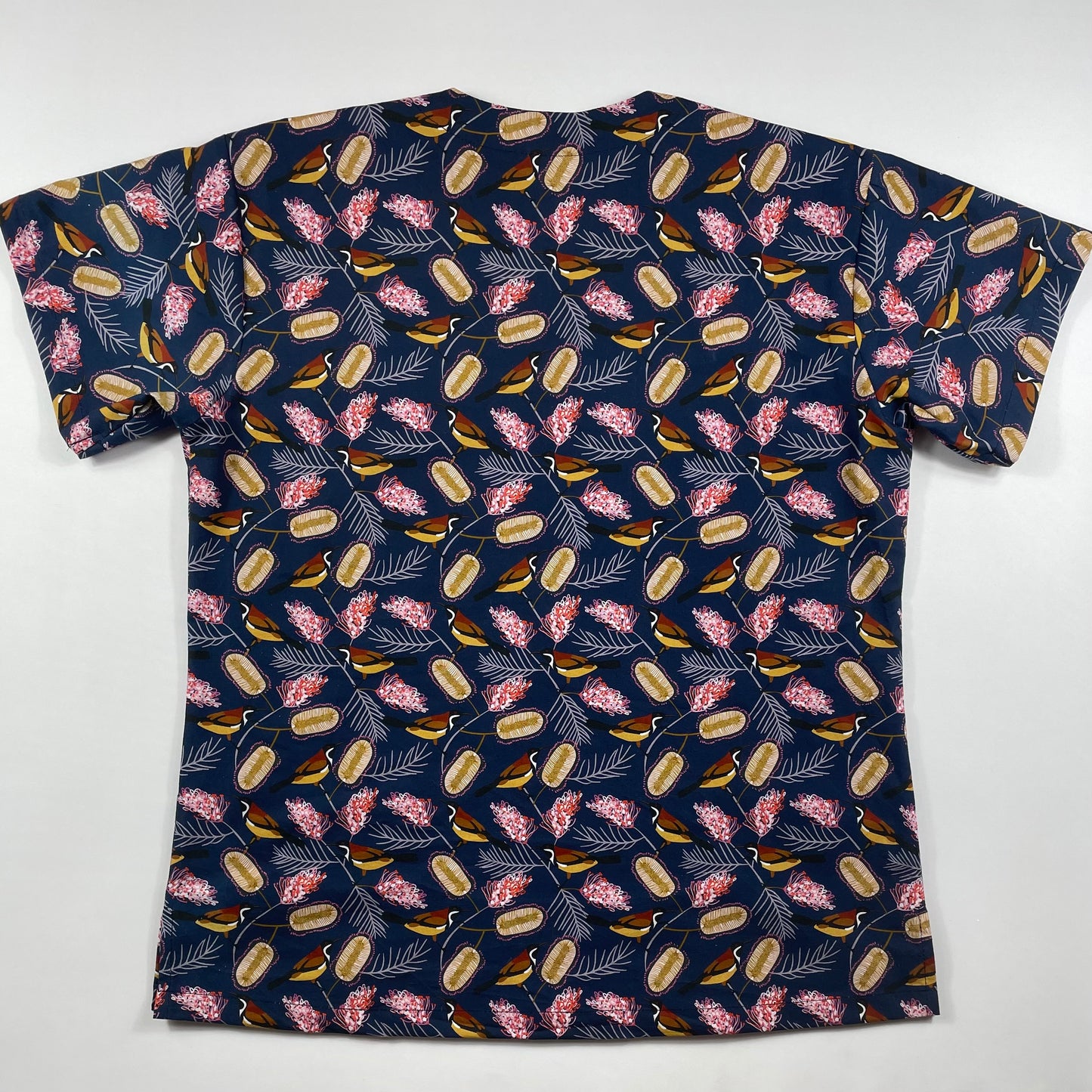 Birds & Grevilleas Fun Scrub Top - last sizes Princess Seam 6 & 10!