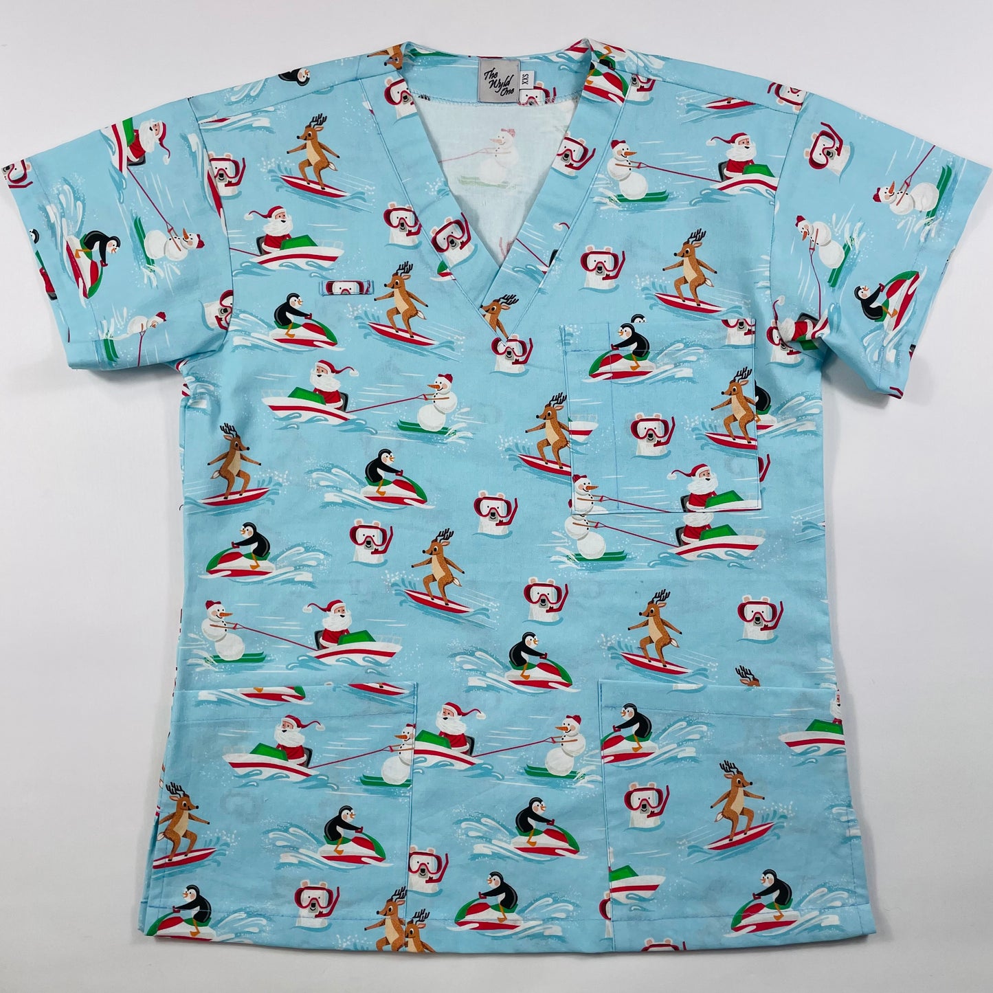 Christmas Day Fun Fun Scrub Top - last one Relaxed fit XXS!