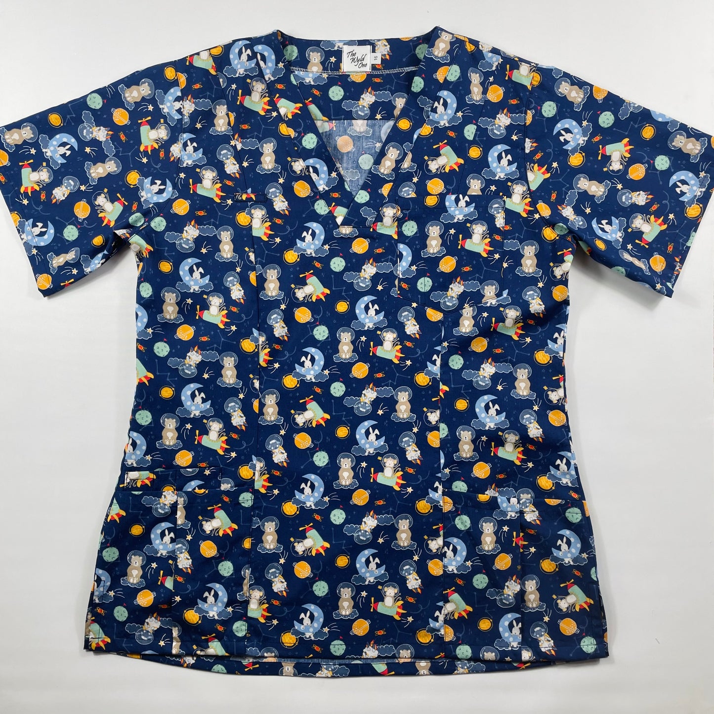 Outer Space Fun Scrub Top