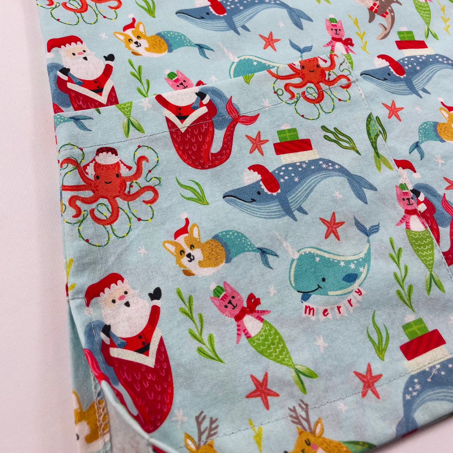 A Whale of a Christmas Fun Scrub Top - last one Relaxed fit XXS!