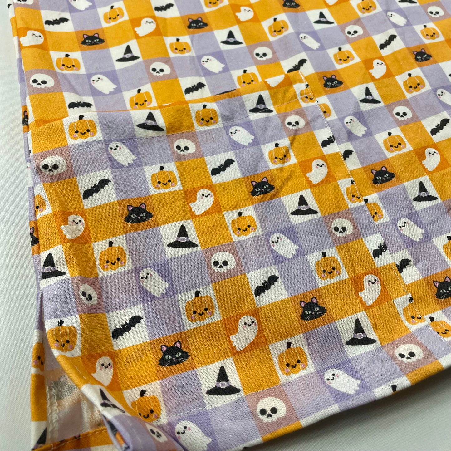 Spooky Gingham Fun Scrub Top - last one Relaxed fit XS! (Copy)
