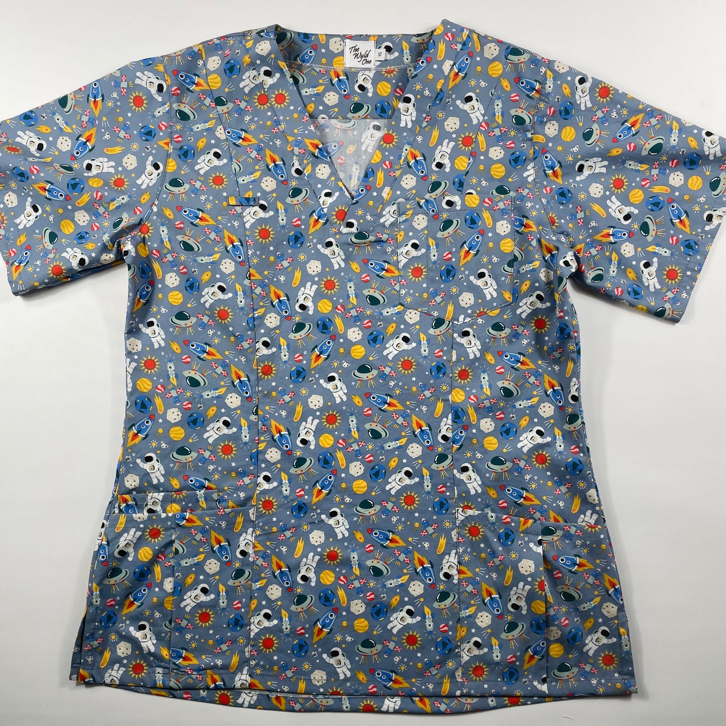 Astronaut Fun Scrub Top