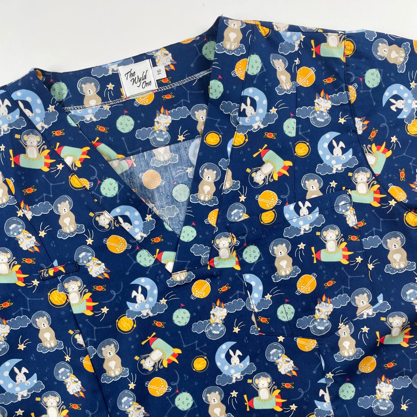 Outer Space Fun Scrub Top