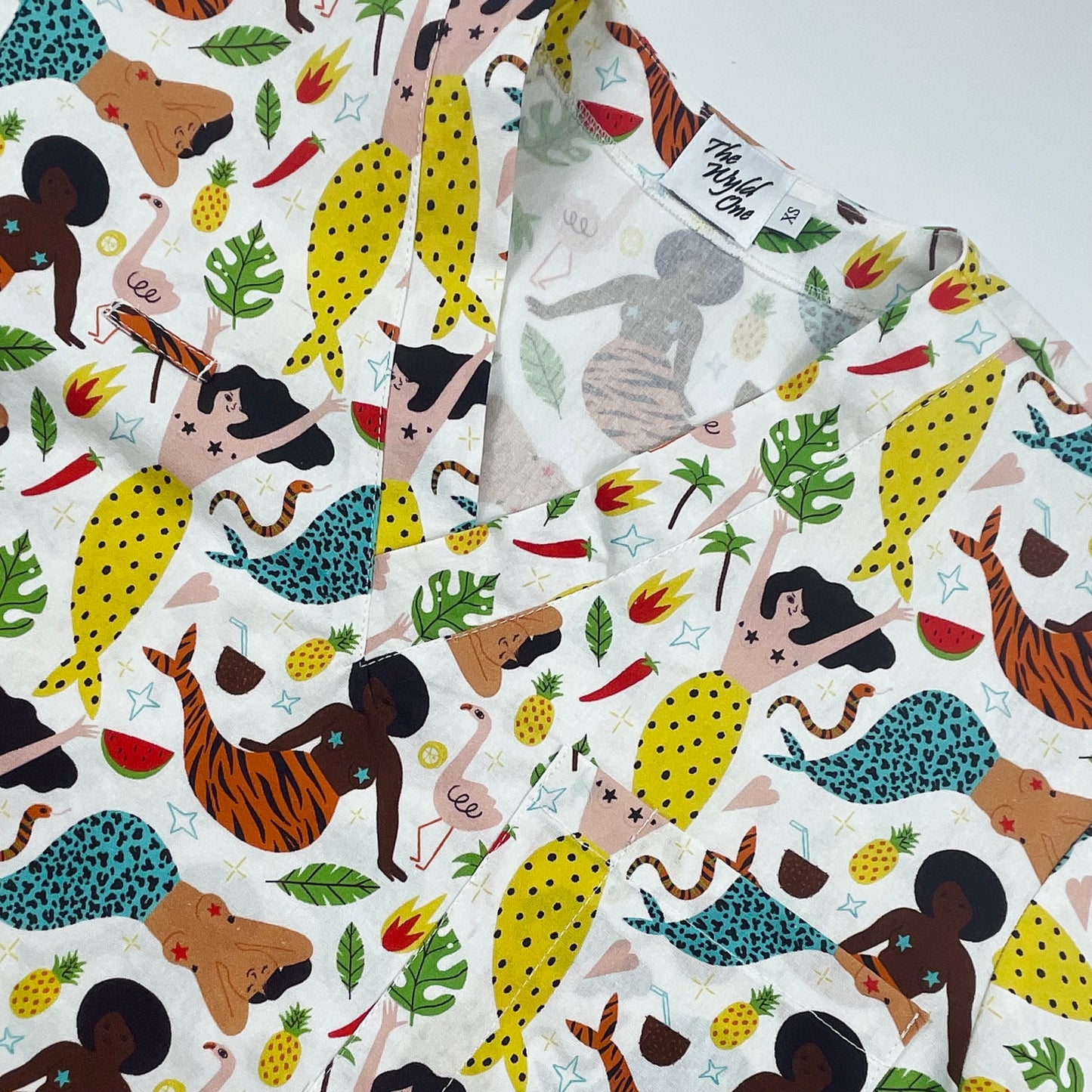 SECONDS - Frolicking Fancies Fun Scrub Top - relaxed XS only!
