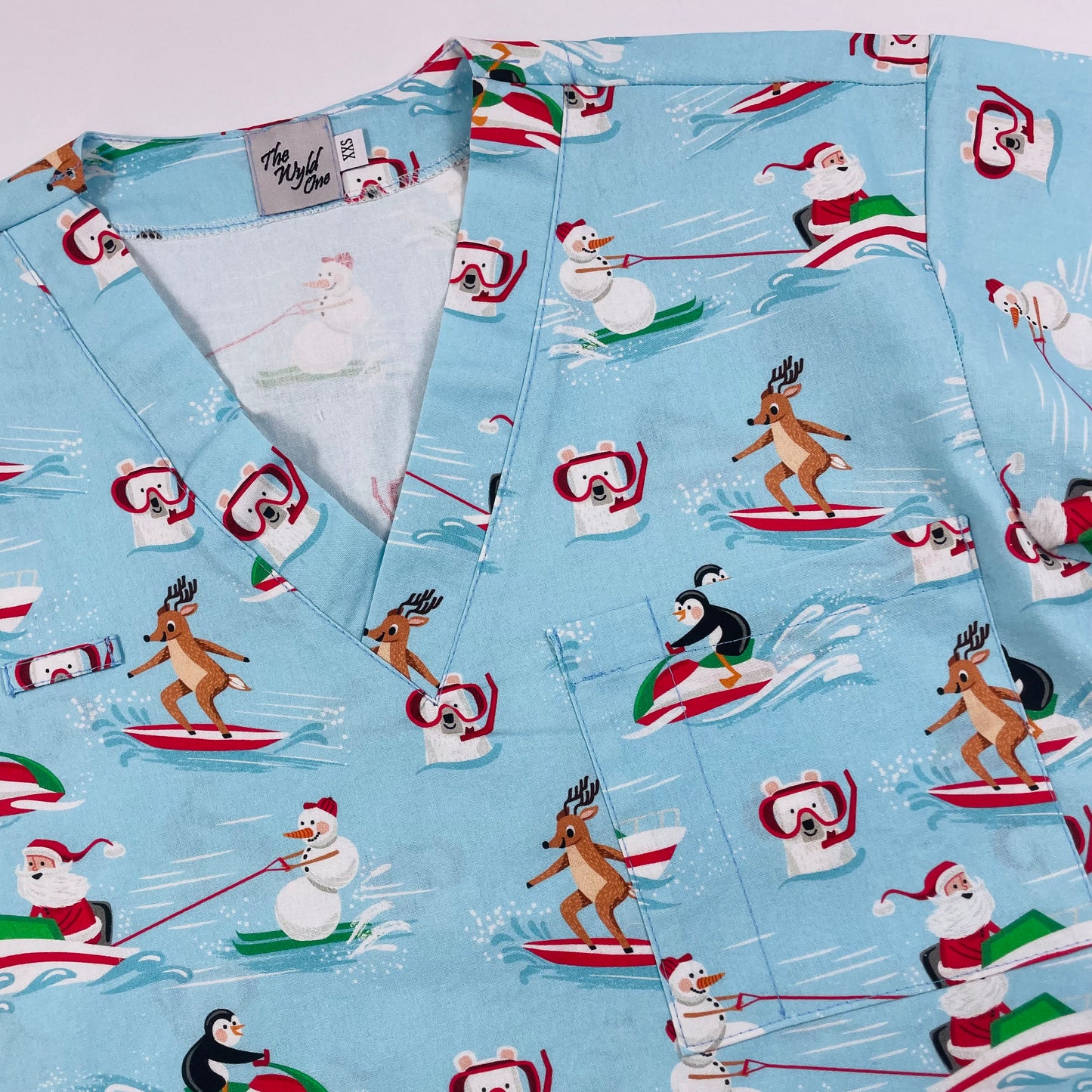 Christmas Day Fun Fun Scrub Top - last one Relaxed fit XXS!