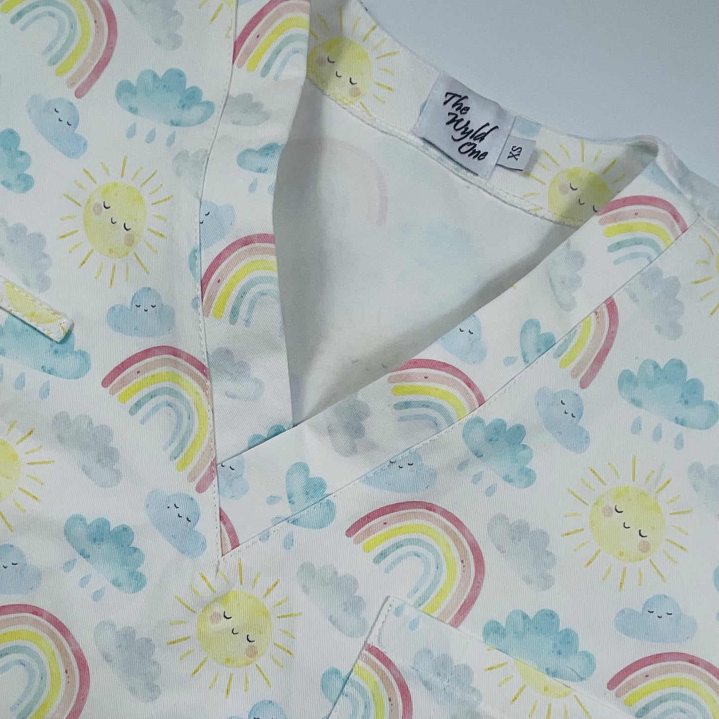 Sun Showers Fun Scrub Top - last one Relaxed fit XS!