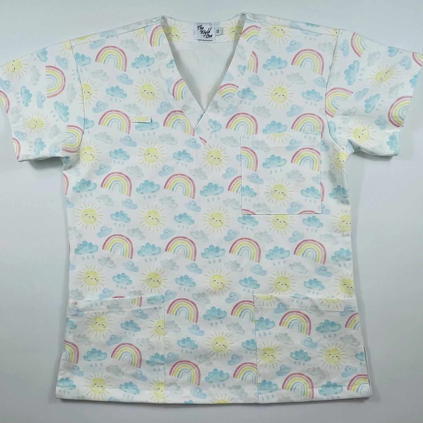 Sun Showers Fun Scrub Top - last one Relaxed fit XS!