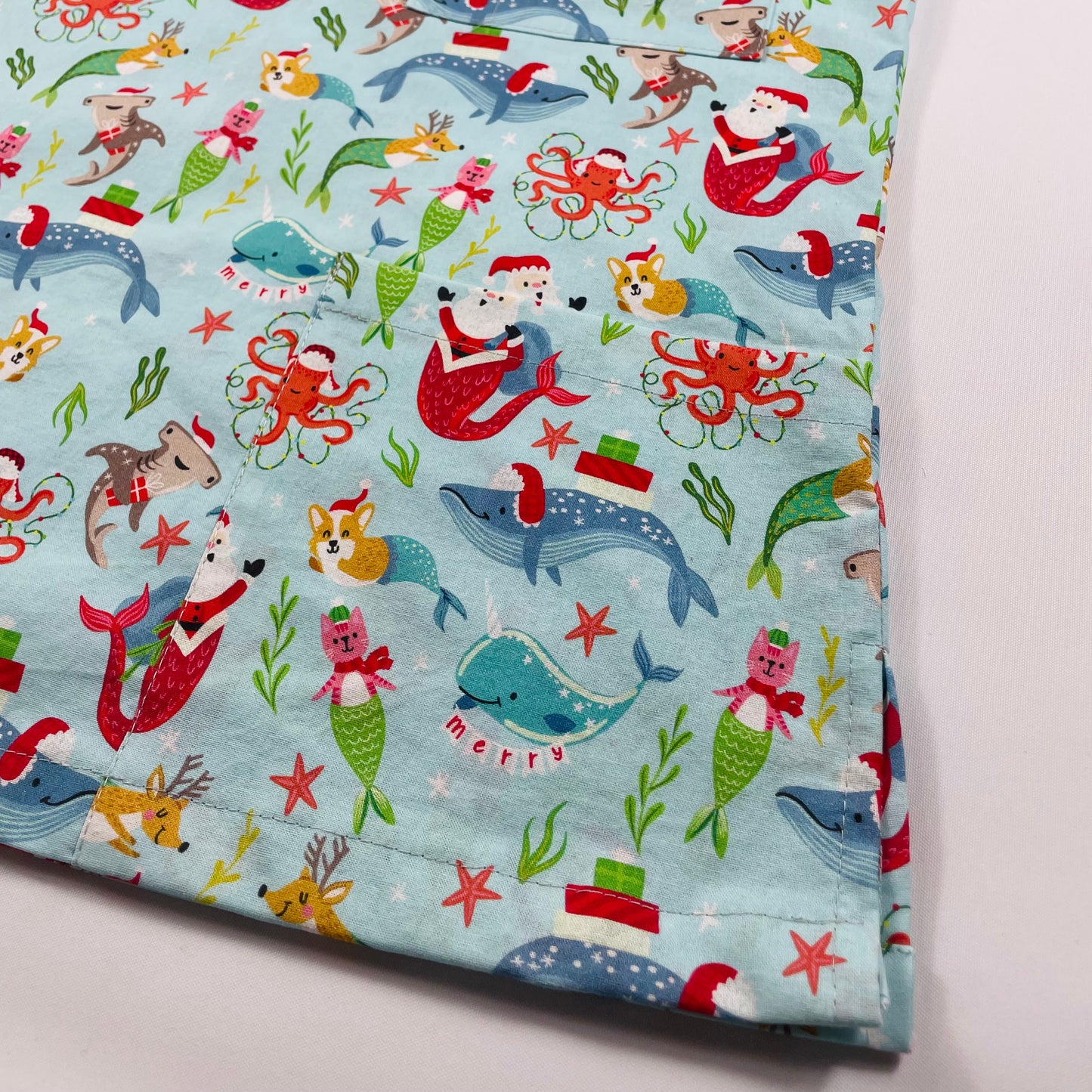 A Whale of a Christmas Fun Scrub Top - last one Relaxed fit XXS!