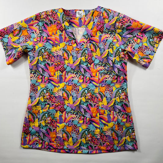 Neon Jungle Fun Scrub Top