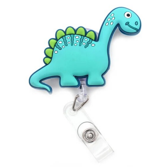 Blue Dinosaur Badge Reel