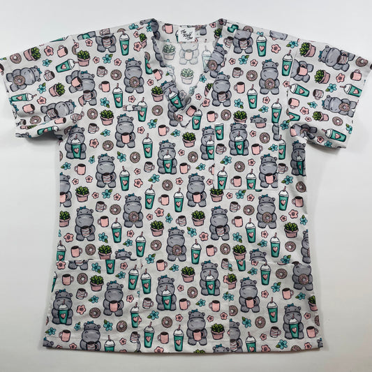 Coffee Break Fun Scrub Top