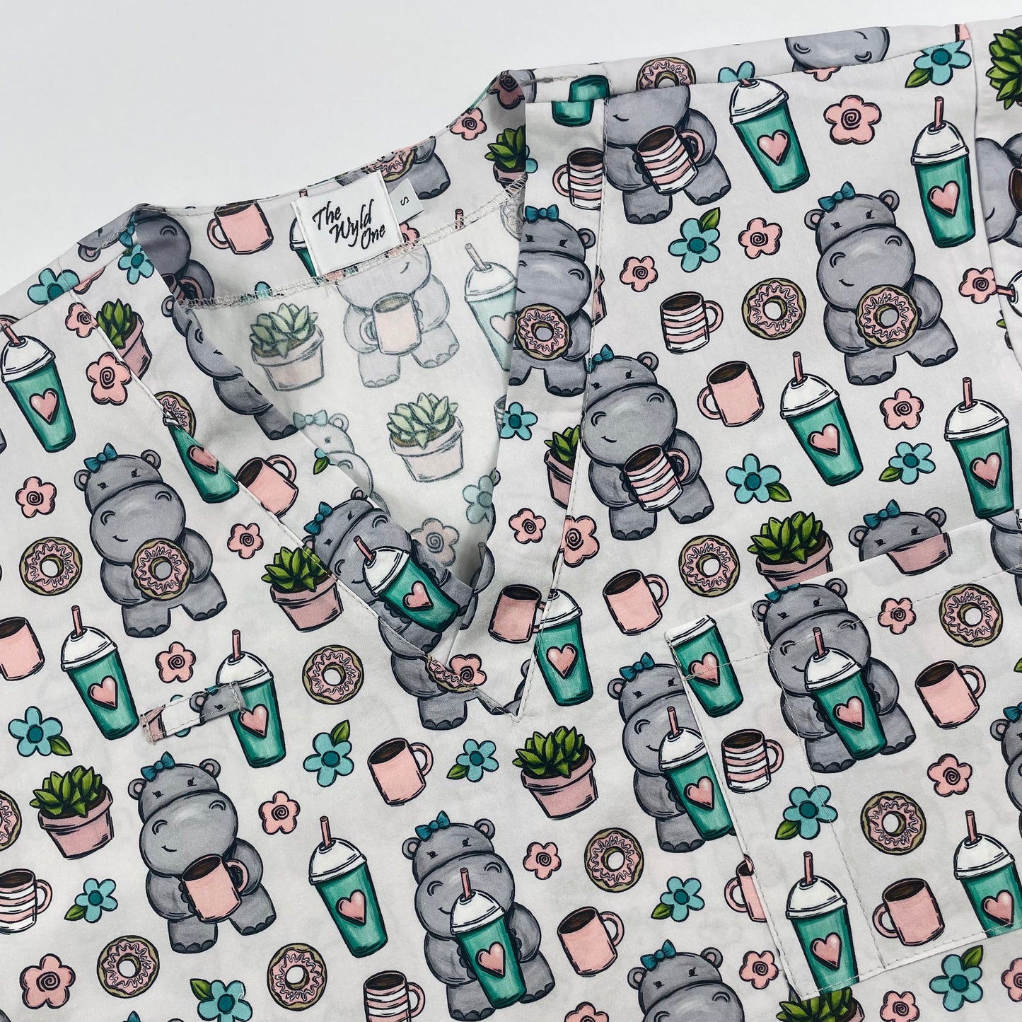 Coffee Break Fun Scrub Top