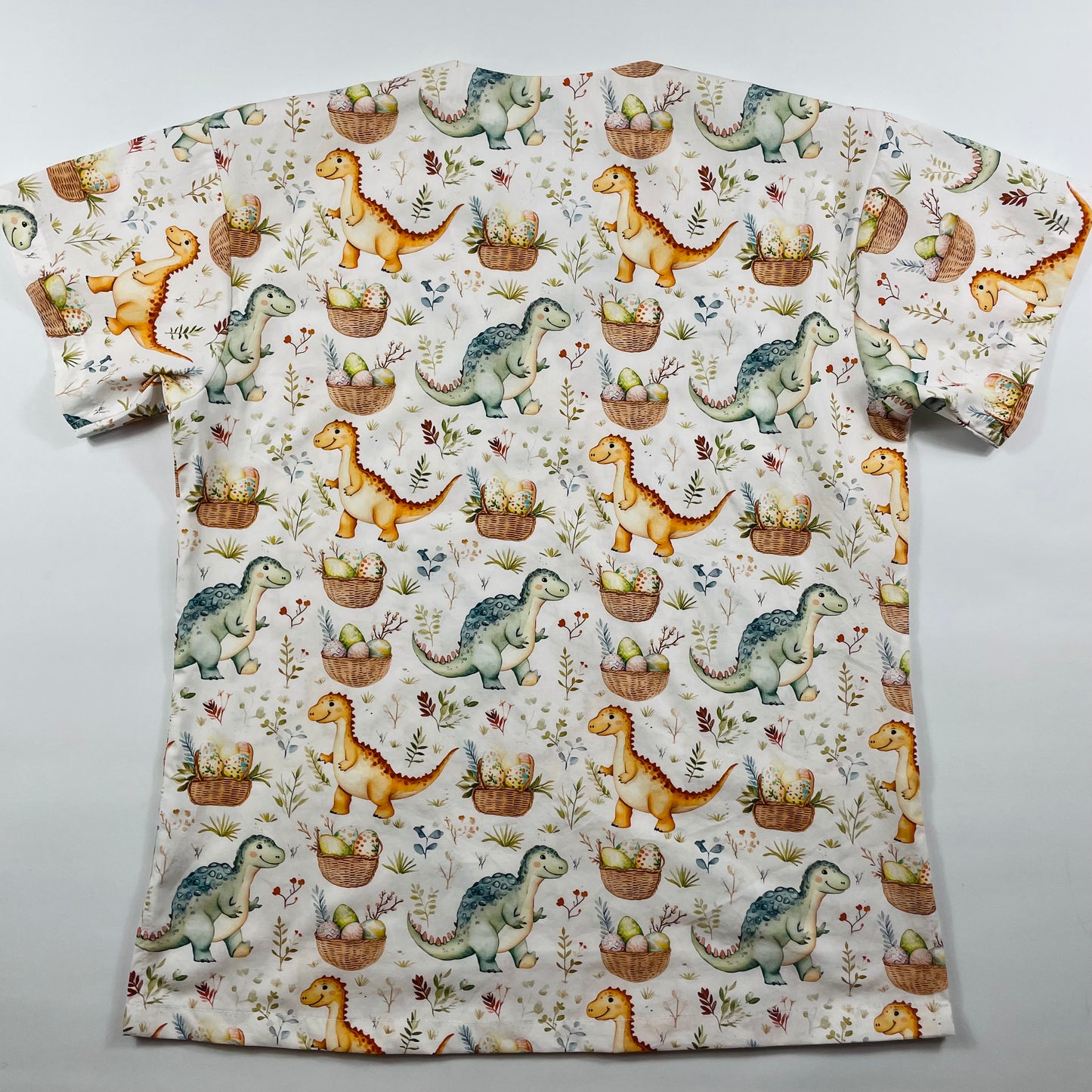 Dino Egg Hunt Fun Scrub Top