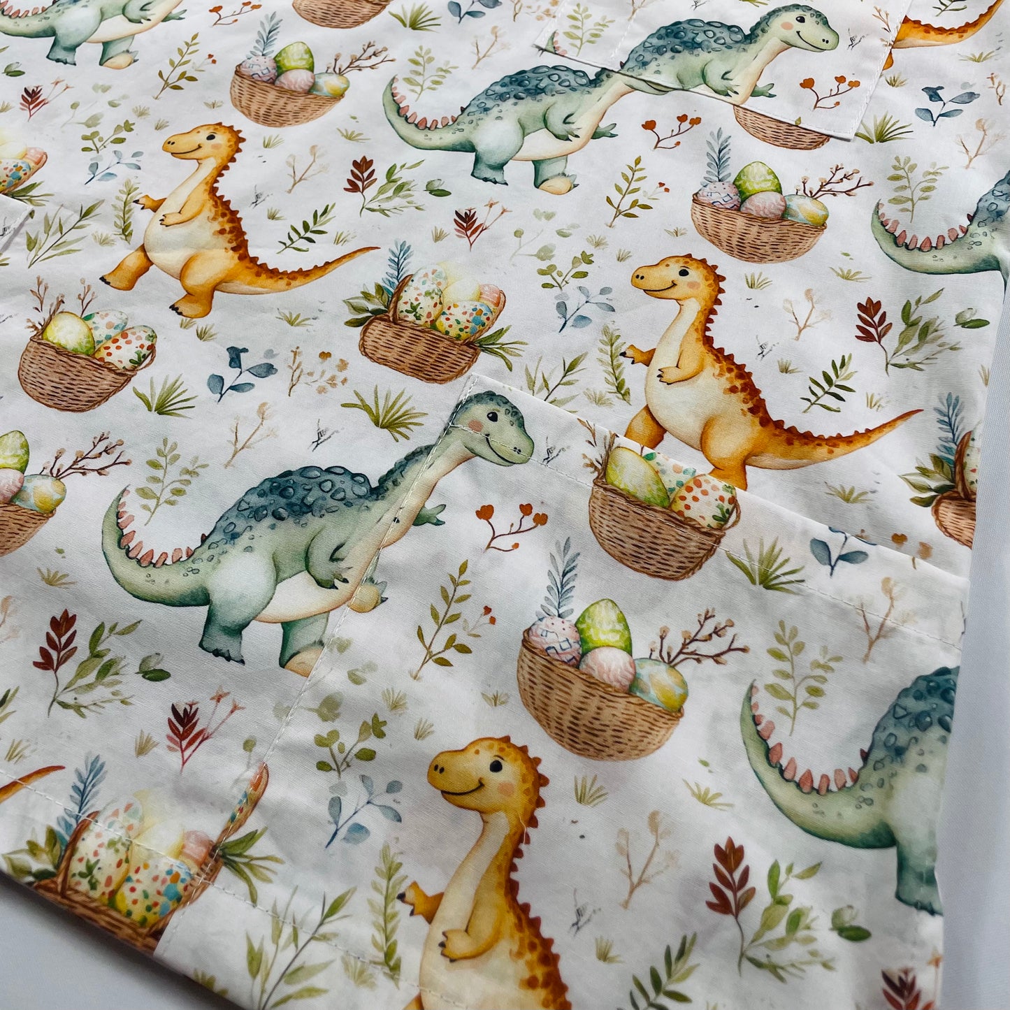 Dino Egg Hunt Fun Scrub Top