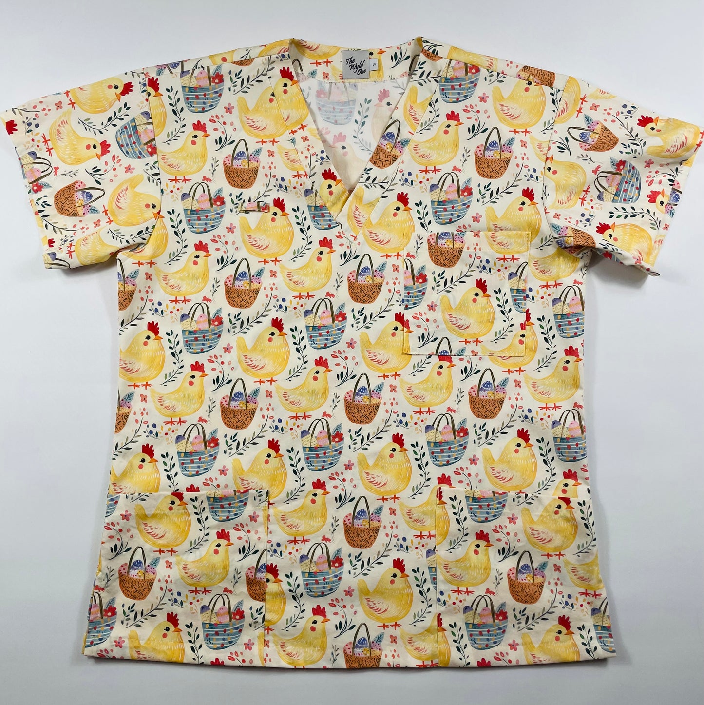 Easter Baskets Fun Scrub Top