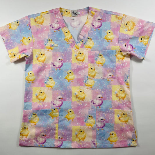Easter Fluff Fun Scrub Top