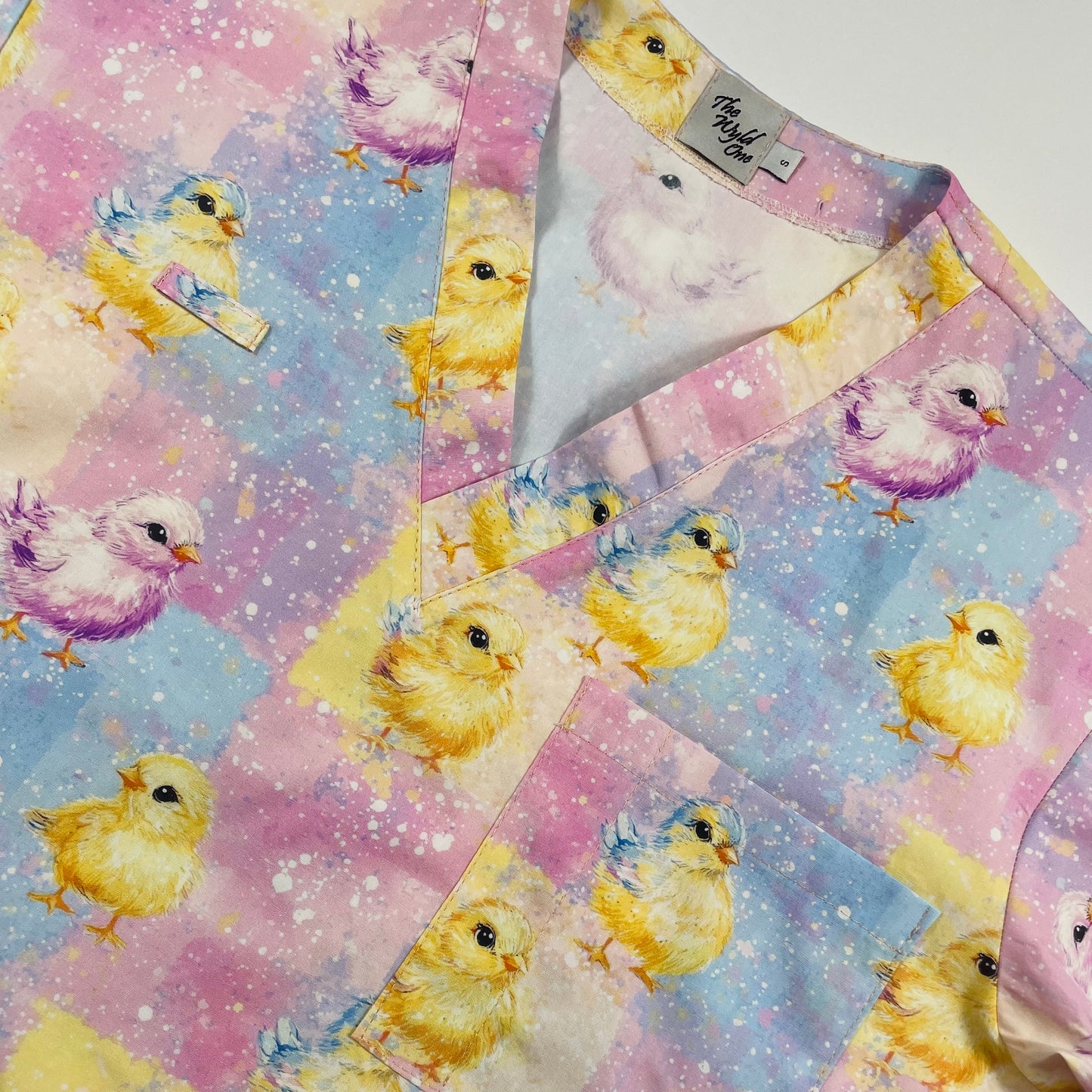 Easter Fluff Fun Scrub Top