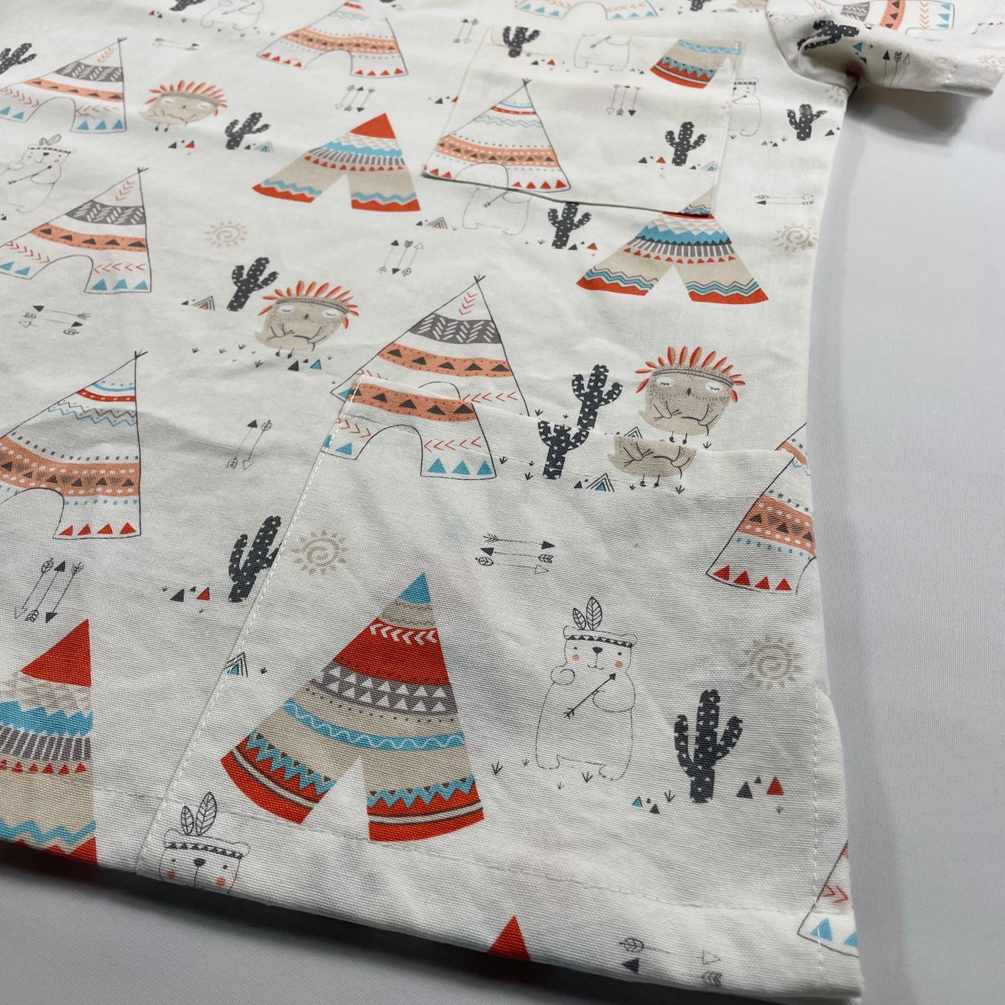 Teepees Fun Scrub Top - last one Relaxed Fit XS!