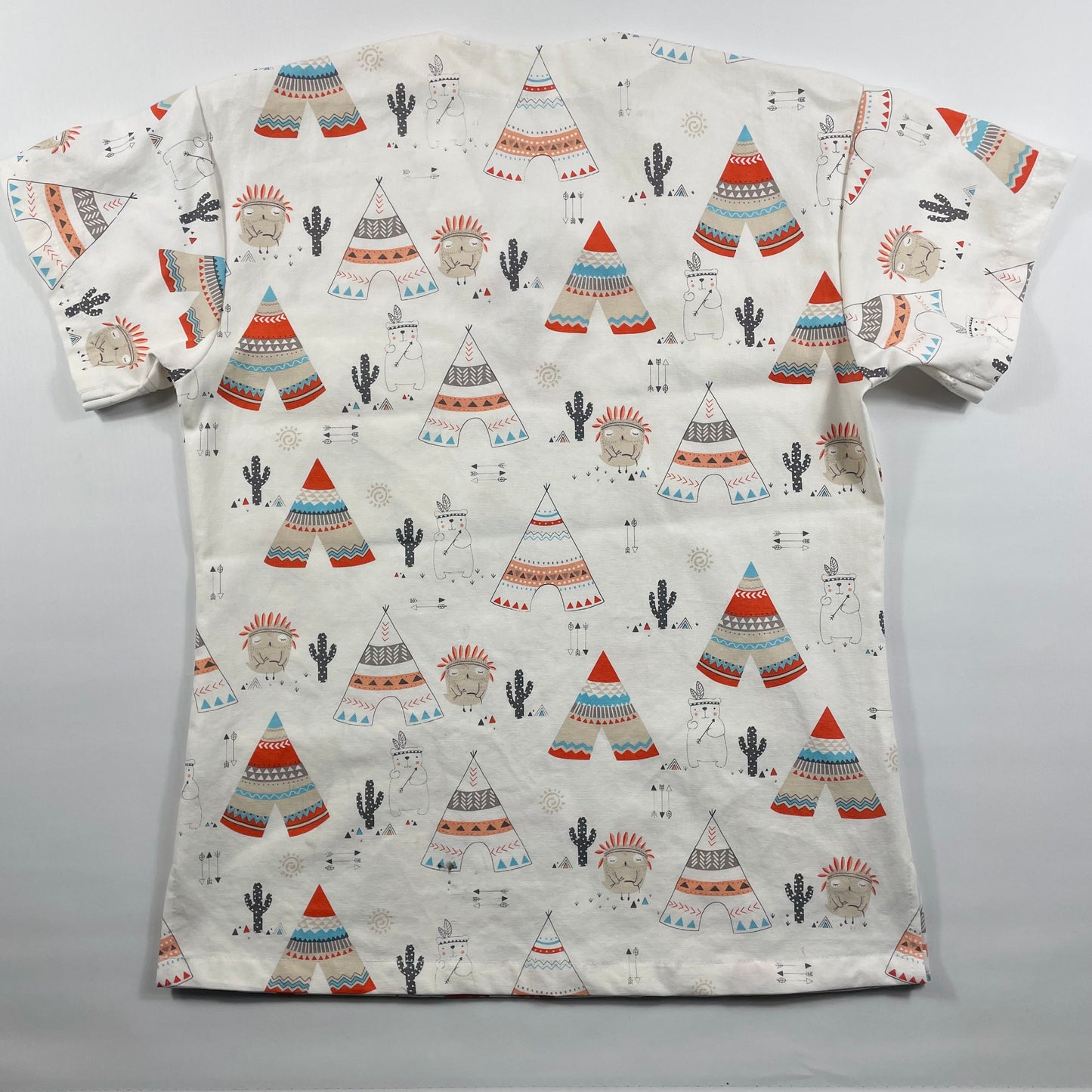 Teepees Fun Scrub Top - last one Relaxed Fit XS!