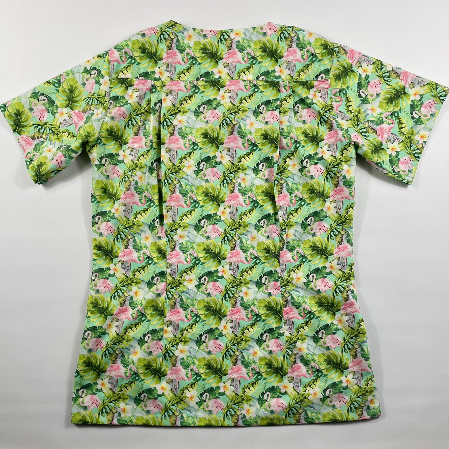 Flamingo Paradise Fun Scrub Top - last one Princess seam 8!