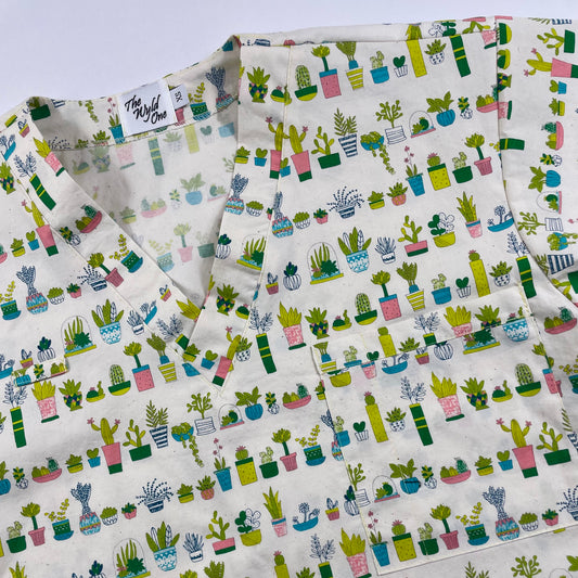 Succulent City Fun Scrub Top - last one Relaxed Fit XS!