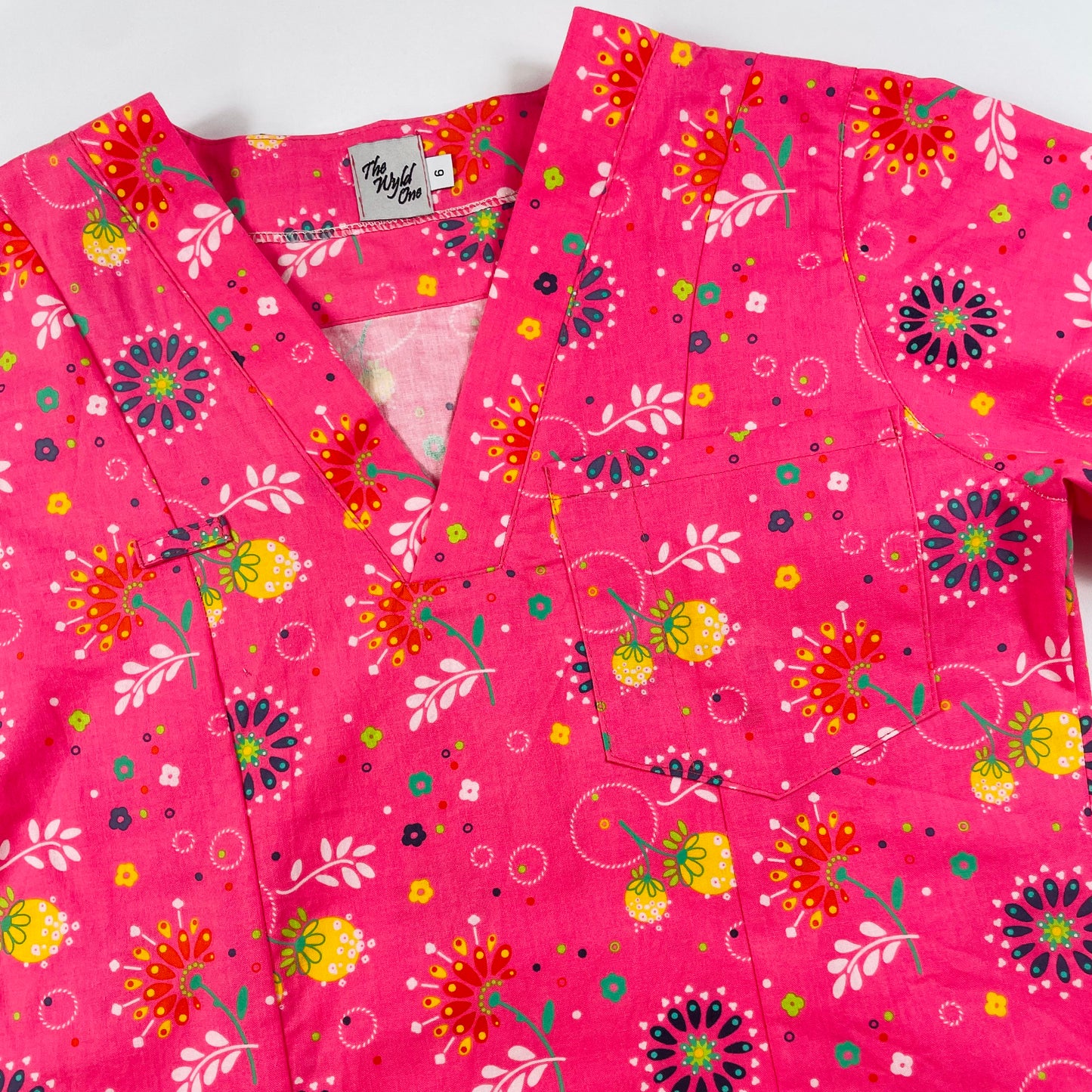 Spring Day Fun Scrub Top - last one Princess seam 6!