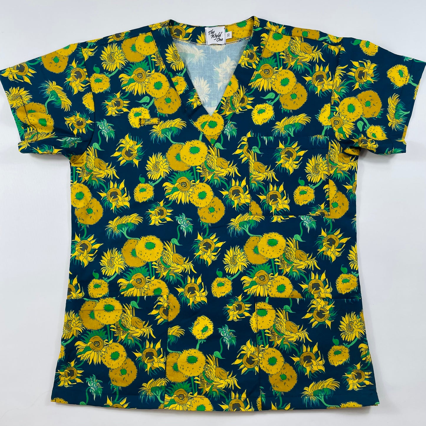 The Sunflower Fun Scrub Top - last one Relaxed fit XS!