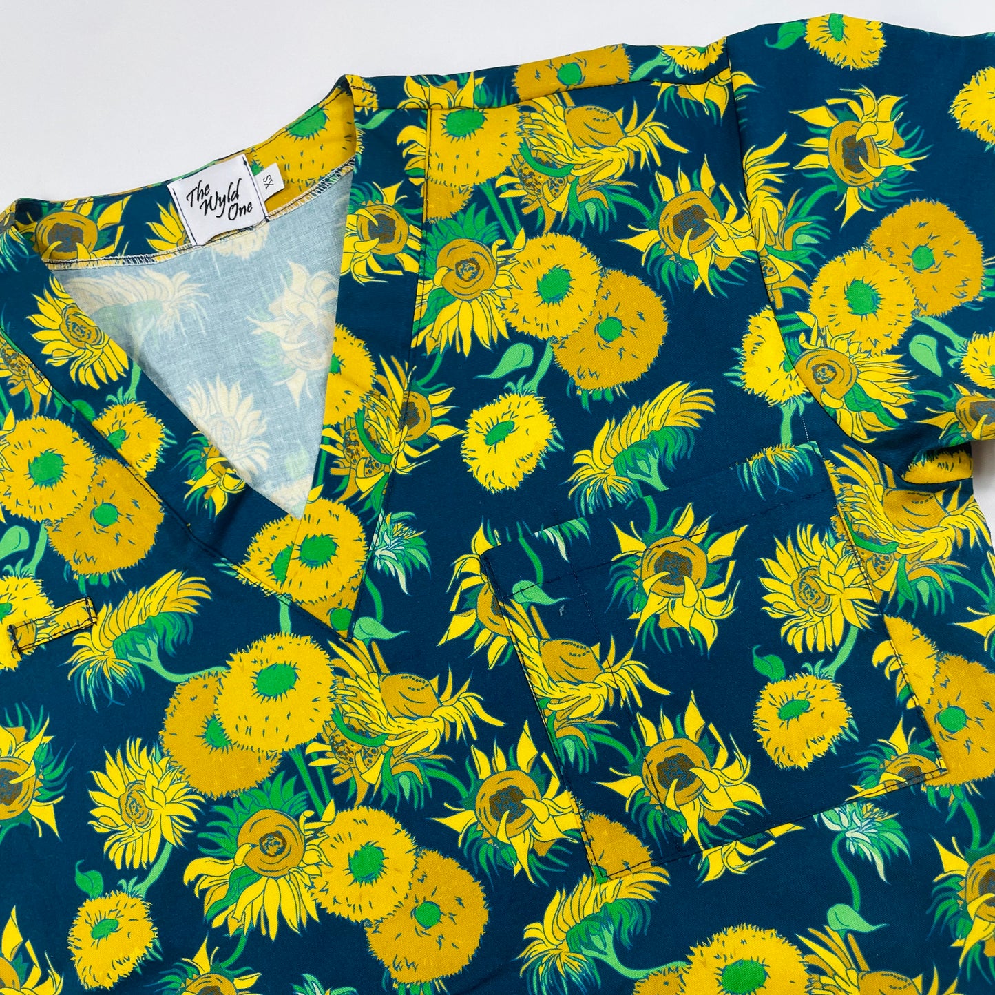 The Sunflower Fun Scrub Top - last one Relaxed fit XS!