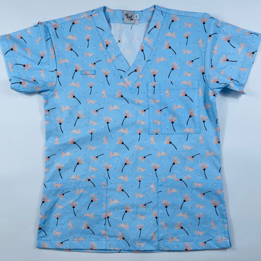 Bunny Breeze Fun Scrub Top - last one Relaxed fit XXS!