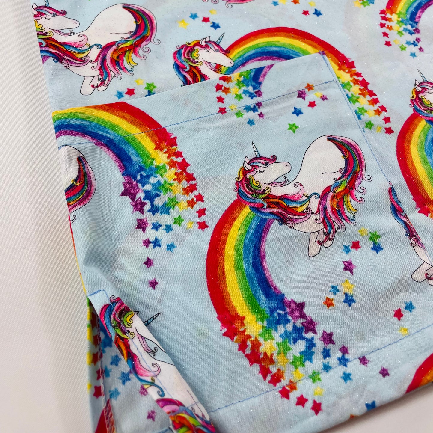 Unicorns & Rainbows Fun Scrub Top - last one Relaxed fit XXS!