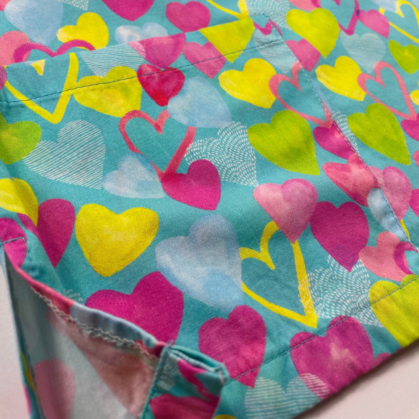 Rainbow Hearts Fun Scrub Top - last sizes relaxed fit XS & S!