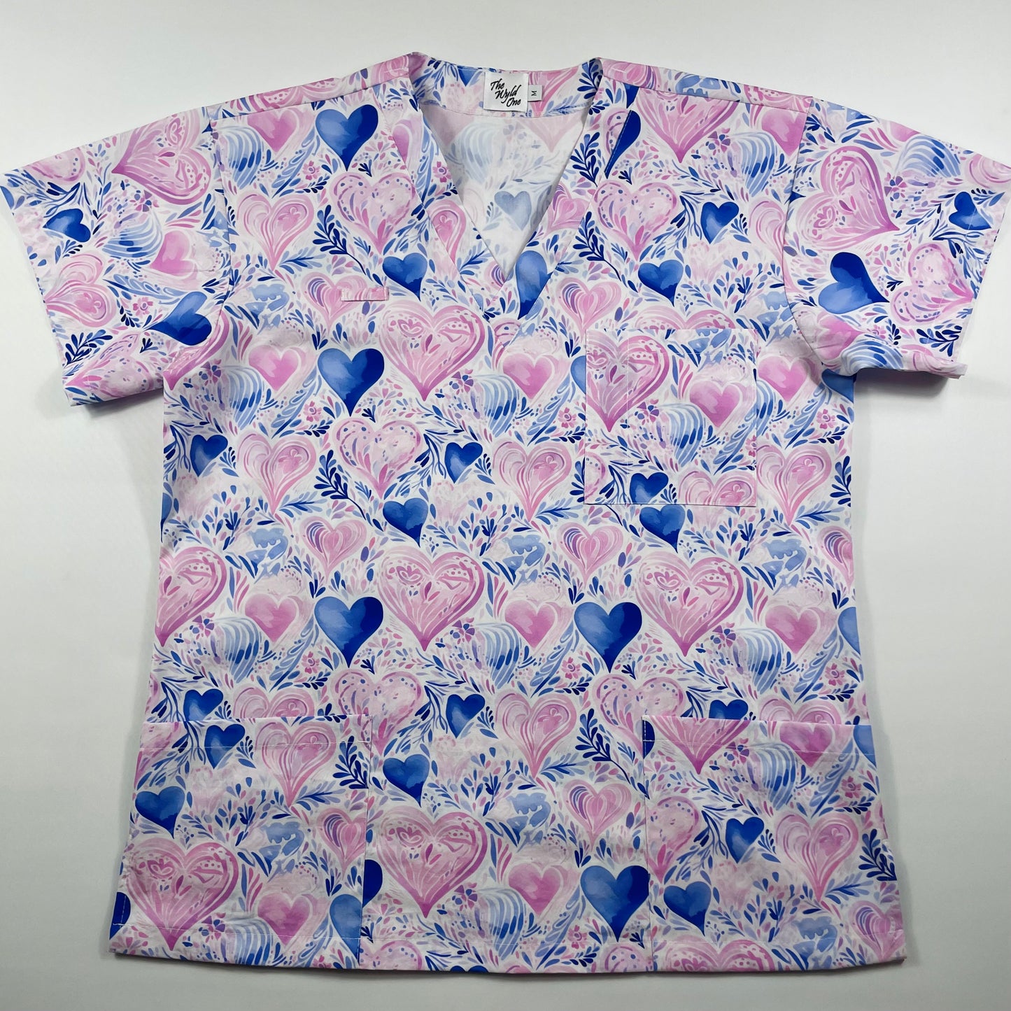 Pastel Hearts Fun Scrub Top