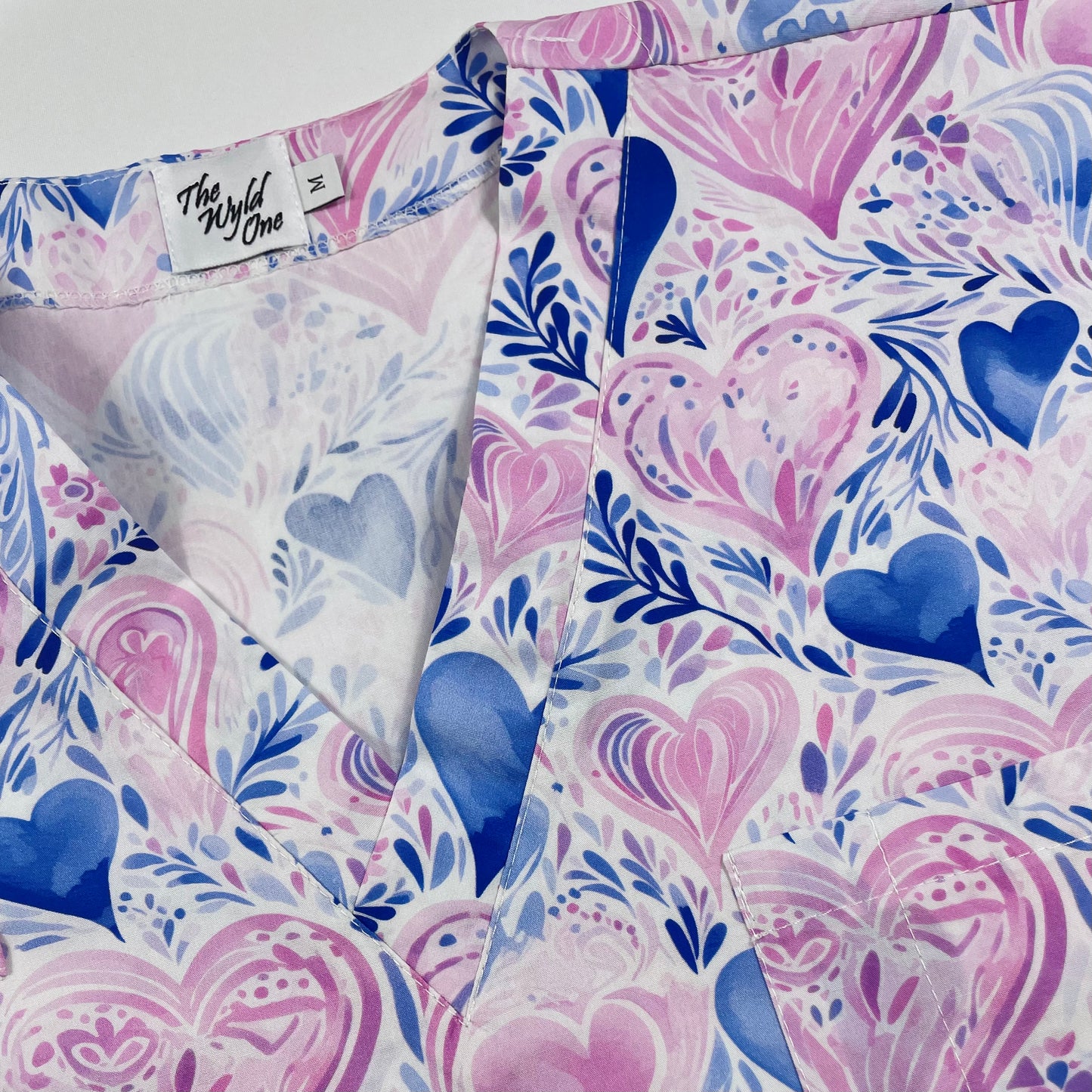 Pastel Hearts Fun Scrub Top