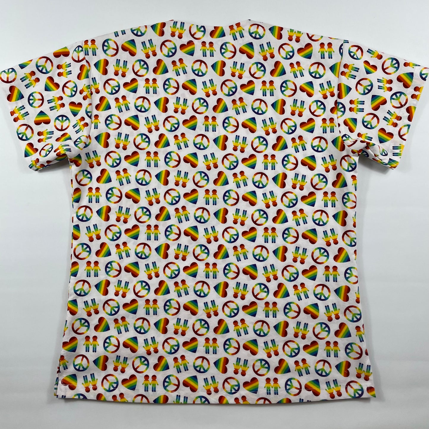 Peace and love Fun Scrub Top - last one size S!