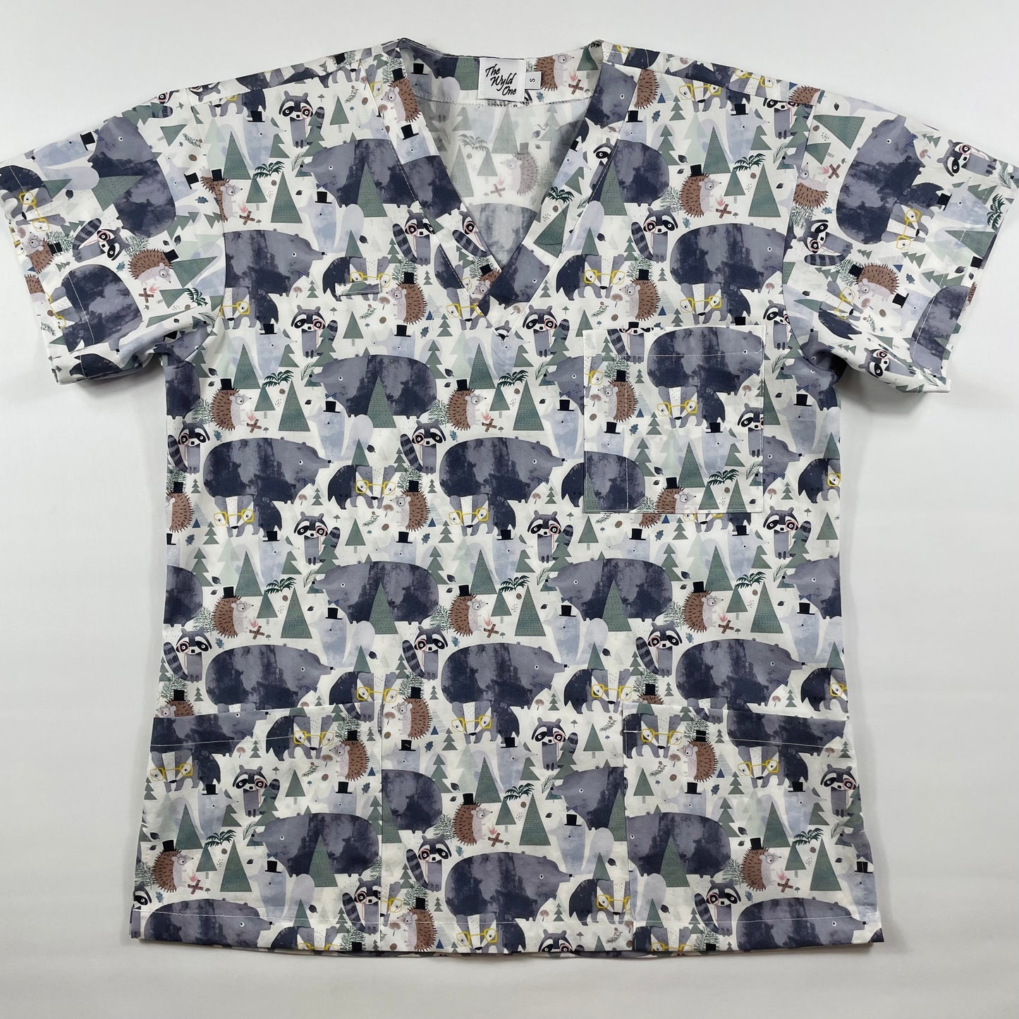 The bear in the woods Fun Scrub Top