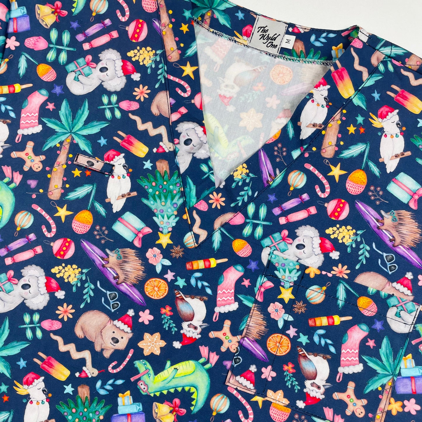 PREORDER - Round 1 - An Aussie Christmas Navy Scrub Sets - shipping late October